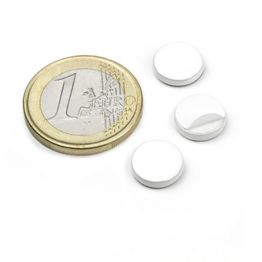 PAS-10-W metal discs self-adhesive white Ø 10 mm, as a counterpart to magnets, these are not magnets!