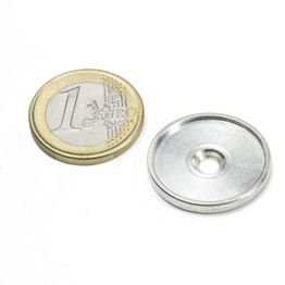 MSD-21 Metal disc with an edge and countersunk hole M3, inner diameter 21 mm, as a counterpart to magnets, not a magnet!