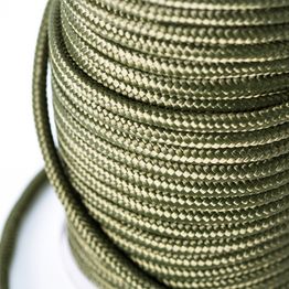 Polypropylene rope 9 mm x 60 m for magnet fishing, olive, not a climbing rope!