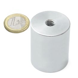 BMN-IT-32 deep pot magnet Ø 32 mm with internal thread, holds approx. 34 kg, thread M8