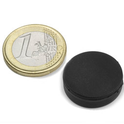 S-20-05-R, Disc magnet Ø 22 mm, Height 6,4 mm, neodymium, N42, rubberised