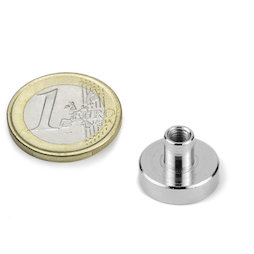 TCN-16, Pot magnet with screw socket, Ø 16 mm, thread M4