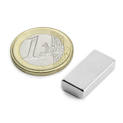 Q-20-10-05-N, Block magnet 20 x 10 x 5 mm, neodymium, N42, nickel-plated