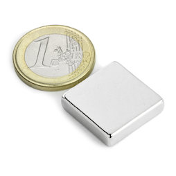 Q-20-20-05-N, Block magnet 20 x 20 x 5 mm, neodymium, N42, nickel-plated