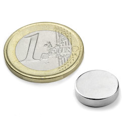 S-12-03-N, Disc magnet Ø 12 mm, height 3 mm, neodymium, N45, nickel-plated