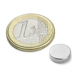 S-10-03-N, Disc magnet Ø 10 mm, height 3 mm, neodymium, N42, nickel-plated