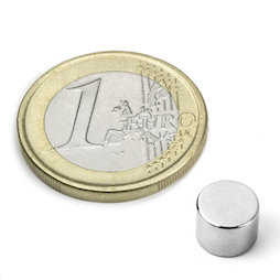 S-08-06-N52N, Disc magnet Ø 8 mm, height 6 mm, neodymium, N52, nickel-plated