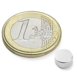 S-06-03-N, Disc magnet Ø 6 mm, height 3 mm, neodymium, N45, nickel-plated