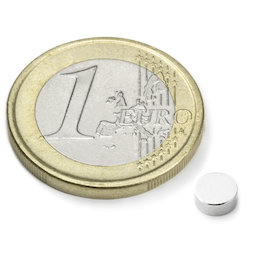 S-05-02-N52N, Disc magnet Ø 5 mm, height 2 mm, neodymium, N52, nickel-plated