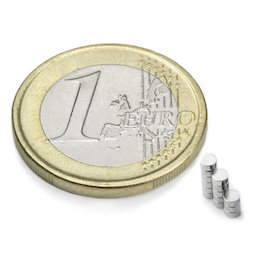 S-02-01-N, Disco magnético Ø 2 mm, alto 1 mm, neodimio, N48, niquelado