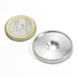 MSD-26, Metal disc with an edge and sinkhole drilling M4, Inner diameter 26 mm, as a counterpart to magnets, not a magnet!