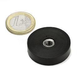 ITNG-32, rubberised pot magnet, with internal thread M6, Ø 36 mm
