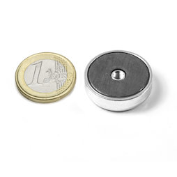 ITF-25, Ferrite pot magnet with internal thread M4, Ø 25 mm