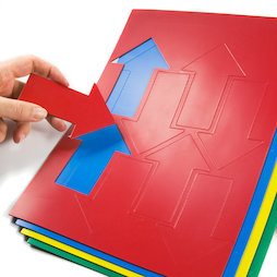 BA-014AR, Magnetic symbols Arrow large, for whiteboards & planning boards, 8 symbols per A4 sheet, in different colours