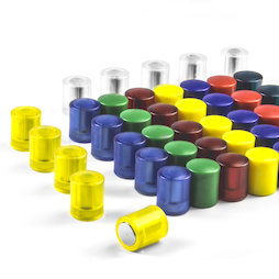 M-PC, Blackboard magnets cylindrical, neodymium magnets with plastic cap, Ø 14 mm, in different colours
