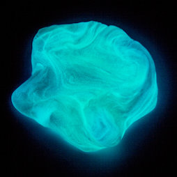 M-PUTTY-GLOW/aurora, Silly Putty Glow 'Northern Light', glows in the dark, milky blue, not magnetic!