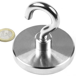 FTN-75, Hook magnet, Ø 75 mm, Thread M10, strength approx. 130 kg