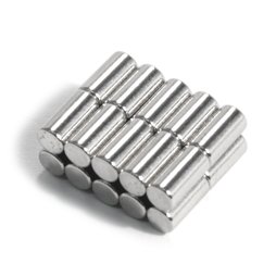 S-03-06-N, Cilindro magnético Ø 3 mm, alto 6 mm, neodimio, N48, niquelado