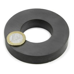 FE-R-80-40-15, Ring magnet Ø 80/40 mm, height 15 mm, ferrite, Y35, no coating