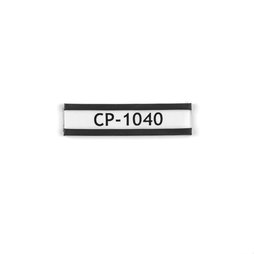 CP-1040, Etiquetas magnéticas 40 x 10 mm, perfiles C magnéticos, con encarte de papel y lámina protectora, para etiquetar estanterías metálicas