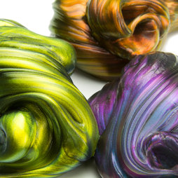 M-PUTTY-IRIS, Silly Putty Flip Flop, shimmers in various colours, not magnetic!